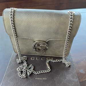 Small Metallic Gucci bag with Chan strap